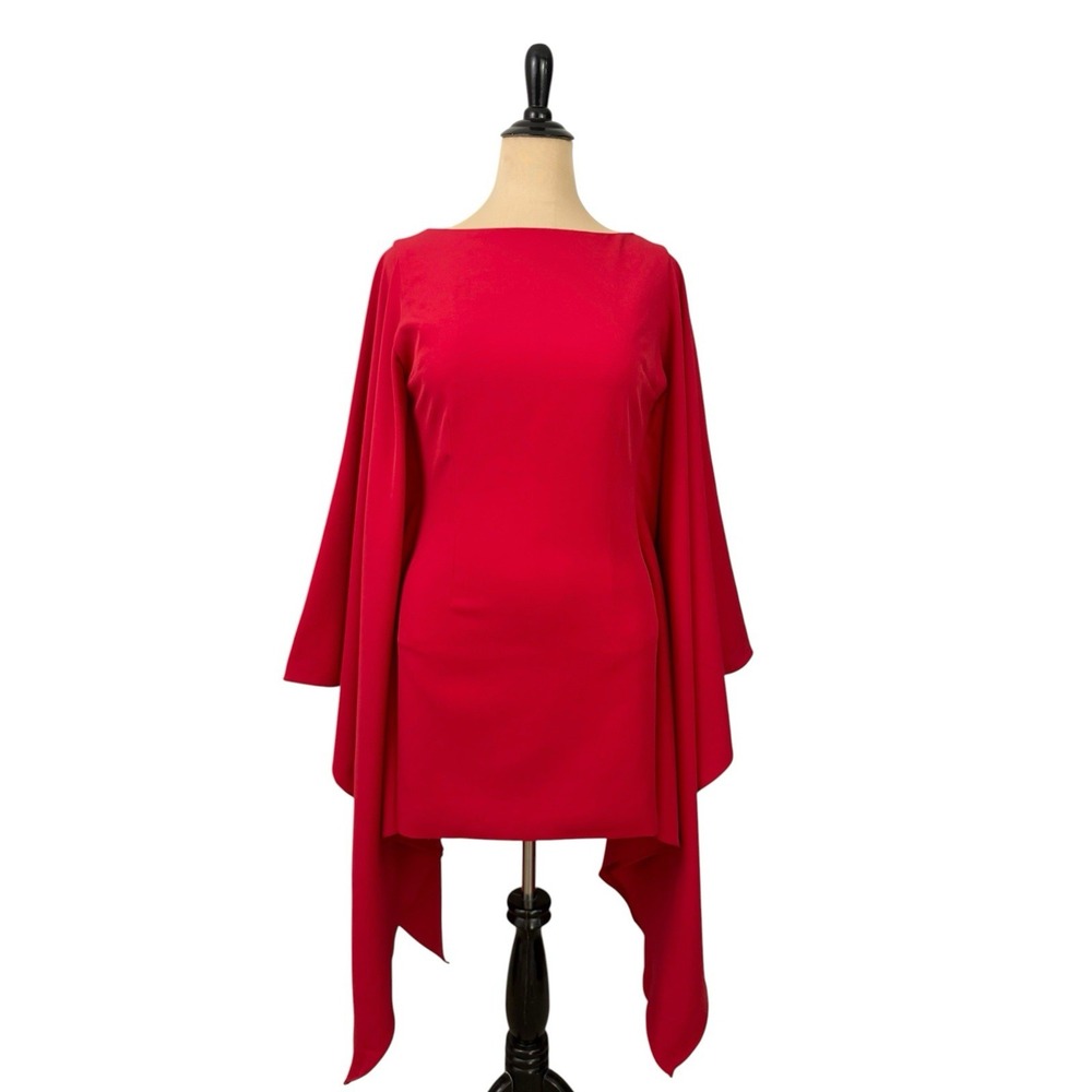 PEACE and LOVE Kimono Sleeve Mini Dress NEW 10 Red Cocktail Party Missguided NWT